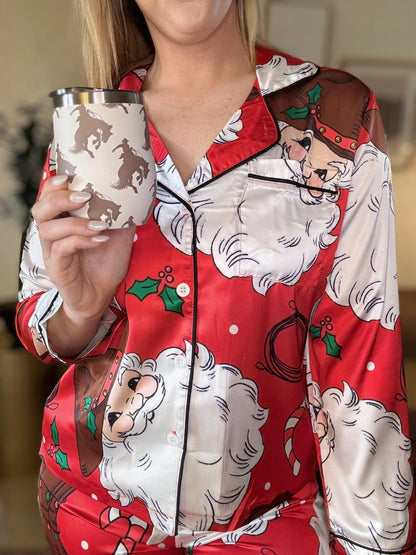 Western Christmas Silky Pajama Sets