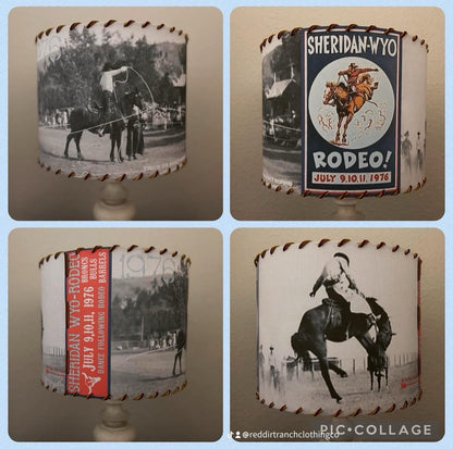 Sheridan Wyo Rodeo Lampshade Blue