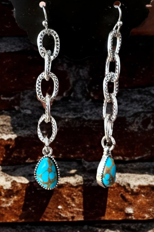LINKED IN TURQUOISE EARRINGS