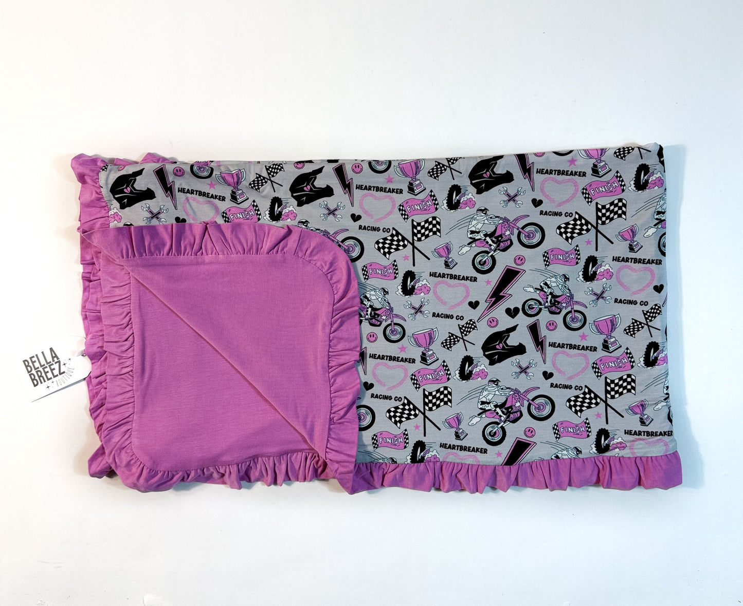 PINK Heartbreaker Racing Co Bamboo Blanket