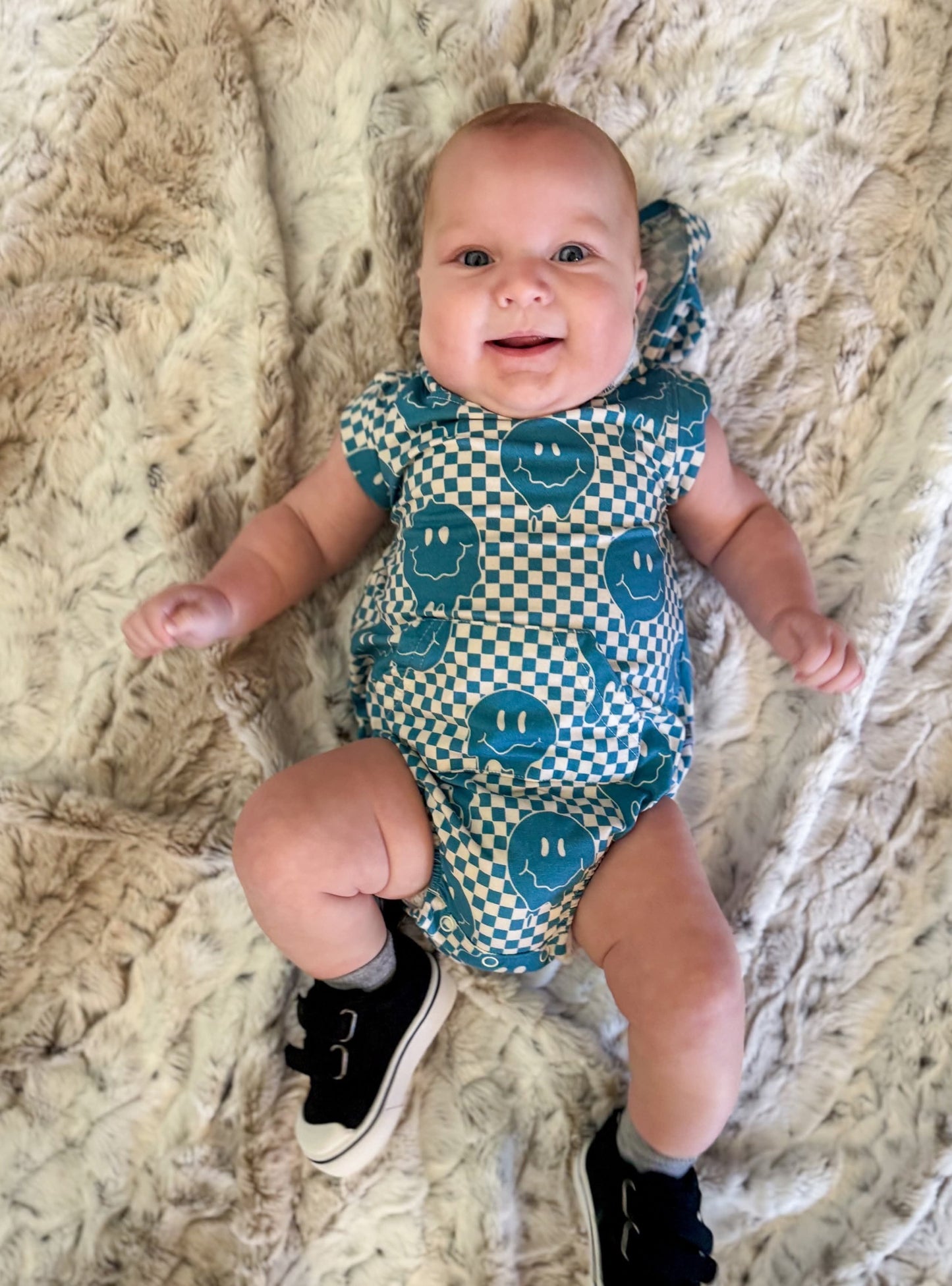 Blue Smiles Bamboo Romper