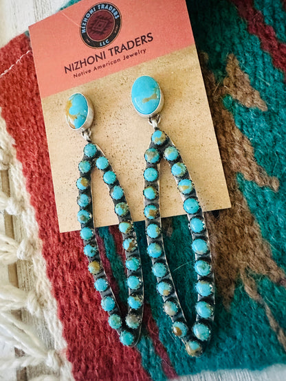 Navajo Sterling Silver & Turquoise Dangle Earrings