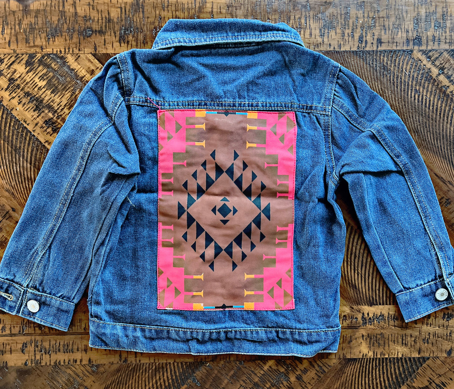 Girls Denim Aztec Jacket