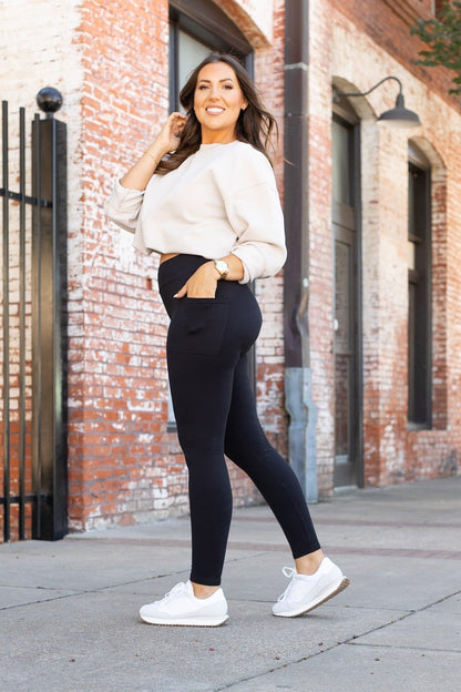 Ready to Ship | BLACK FULL-LENGTH Leggings with POCKET