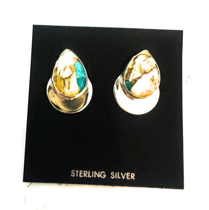 Navajo Spice & Sterling Silver Post Earrings