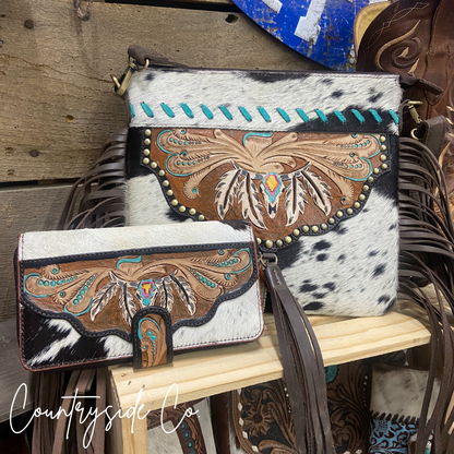 Sierra Cowhide Fringe Concealed Carry  Purse