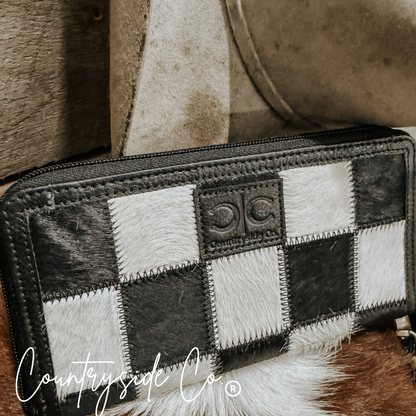 Stockyard Checkered Cowhide Wallet by Countryside Co.