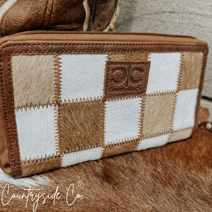 Stockdale Checkered Cowhide Wallet by Countryside Co.