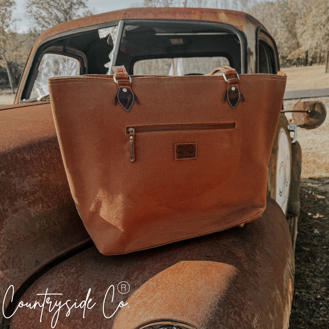 Durango Cowhide Boot Stitch Carry All Bag by Countryside Co. Overnight bag, Computer bag