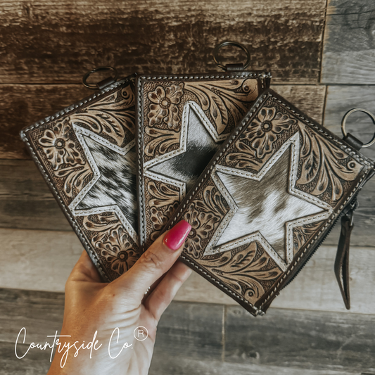 Star Cowhide Keychain Wallet  by Countryside Co.