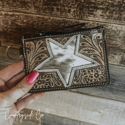 Star Cowhide Keychain Wallet  by Countryside Co.