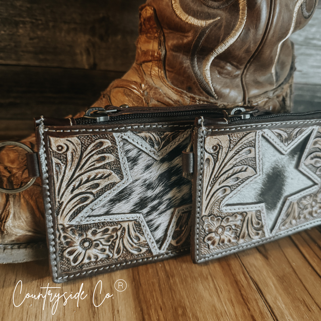 Star Cowhide Keychain Wallet  by Countryside Co.