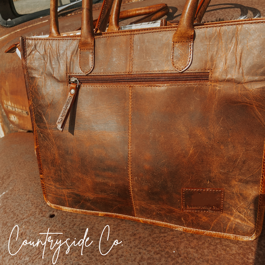 Jesse Cowhide and Tooled Leather Bag by Countryside Co.