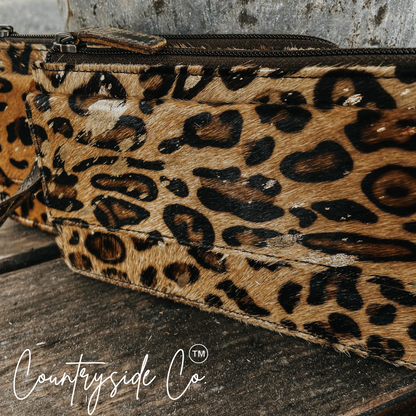 Cheetah Cowhide Wallet - Wristlet