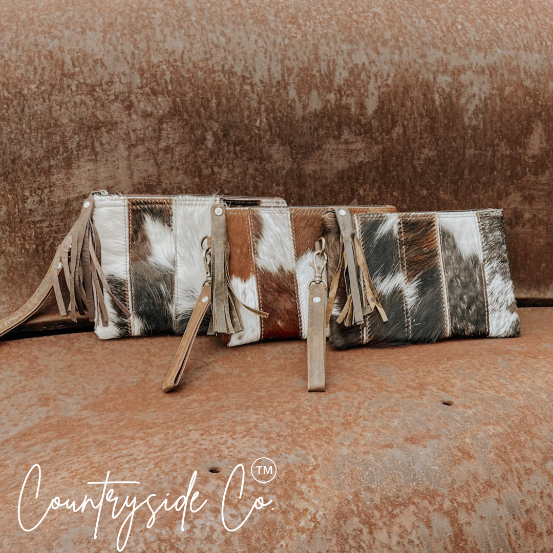 High Road Patchwork Cowhide Wristlet