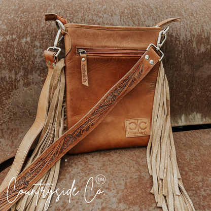 Stockdale Checkered Cowhide Fringe Purse by Countryside Co.