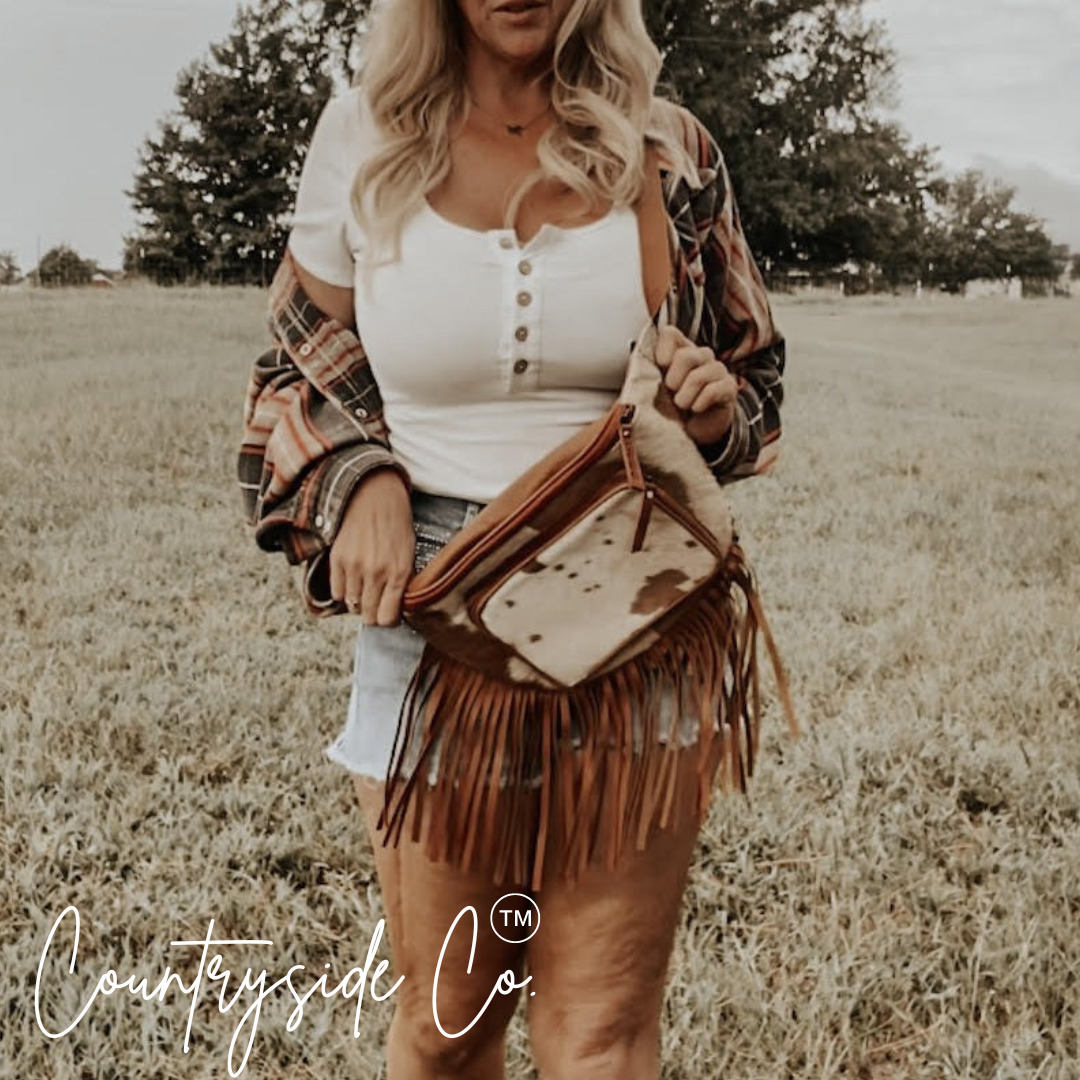 Addy Cowhide Sling Festival Bag by Countryside Co.