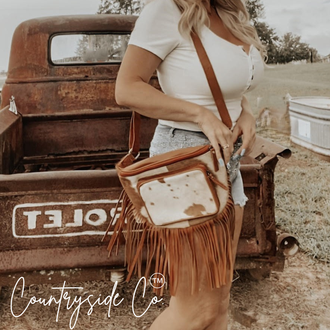 Addy Cowhide Sling Festival Bag by Countryside Co.