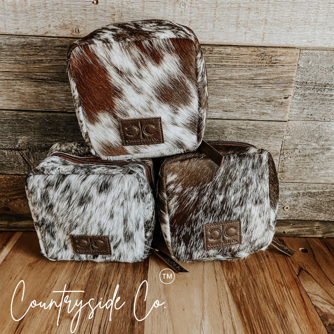 Countryside Cowhide Pouch - Easy Carry Organizer