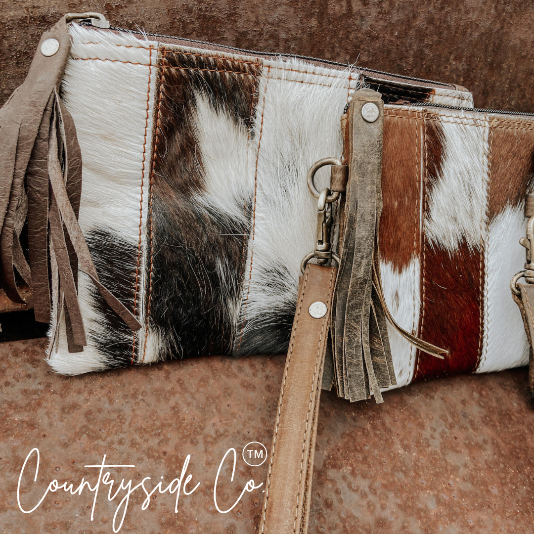 High Road Patchwork Cowhide Wristlet