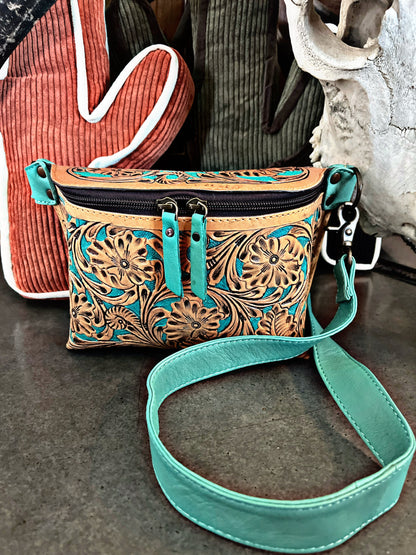 Tooled Leather Fanny Pack/Sling Bag