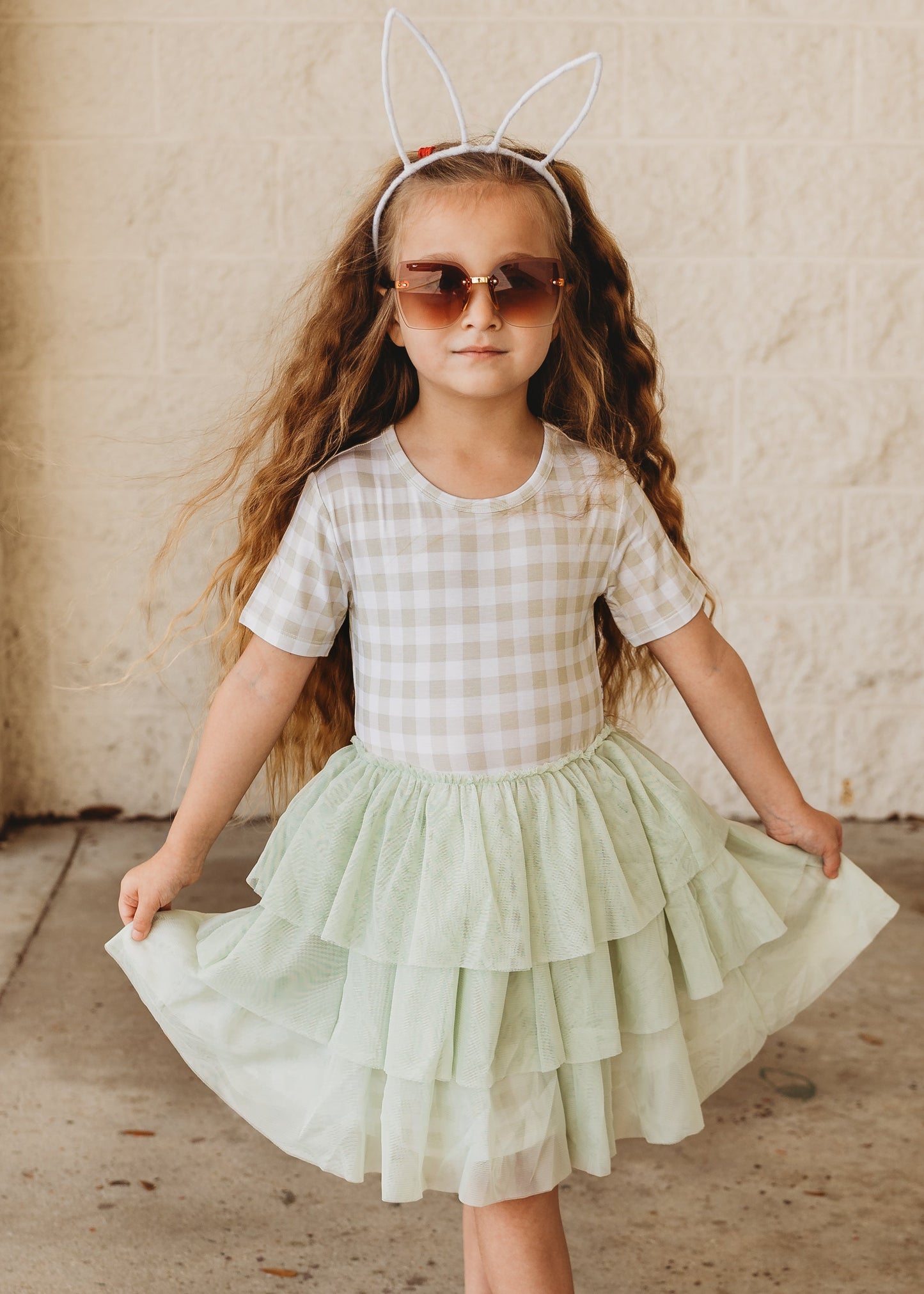 SAGE GINGHAM DREAM TUTU DRESS