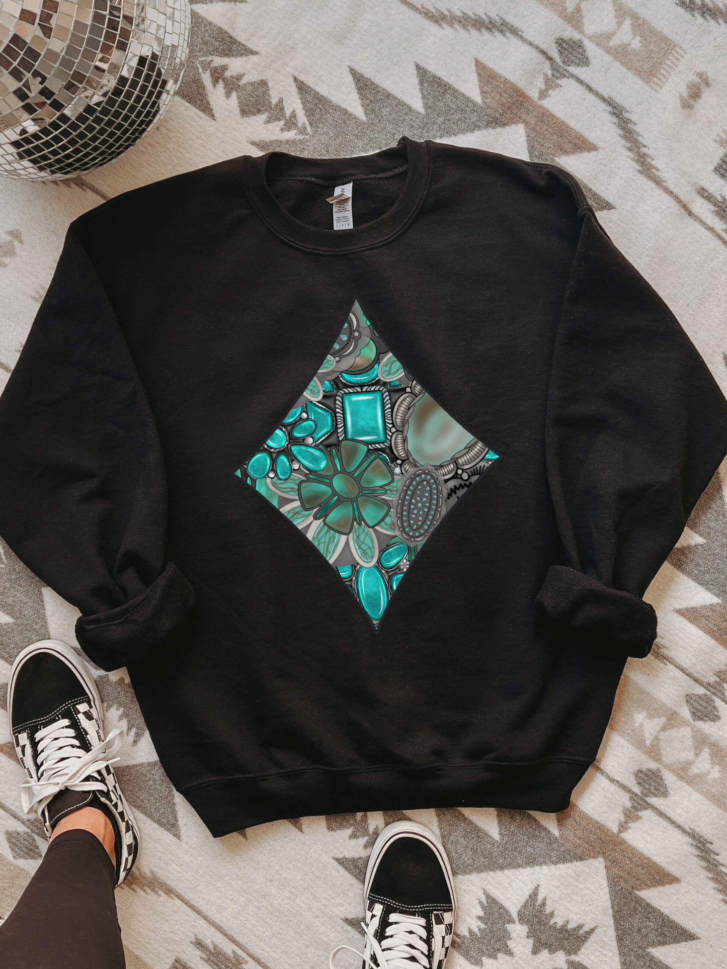 Turquoise Diamond Crewneck