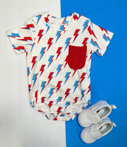 Patriotic Bolts Bubble Romper