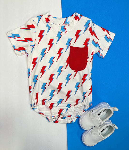 Patriotic Bolts Bubble Romper