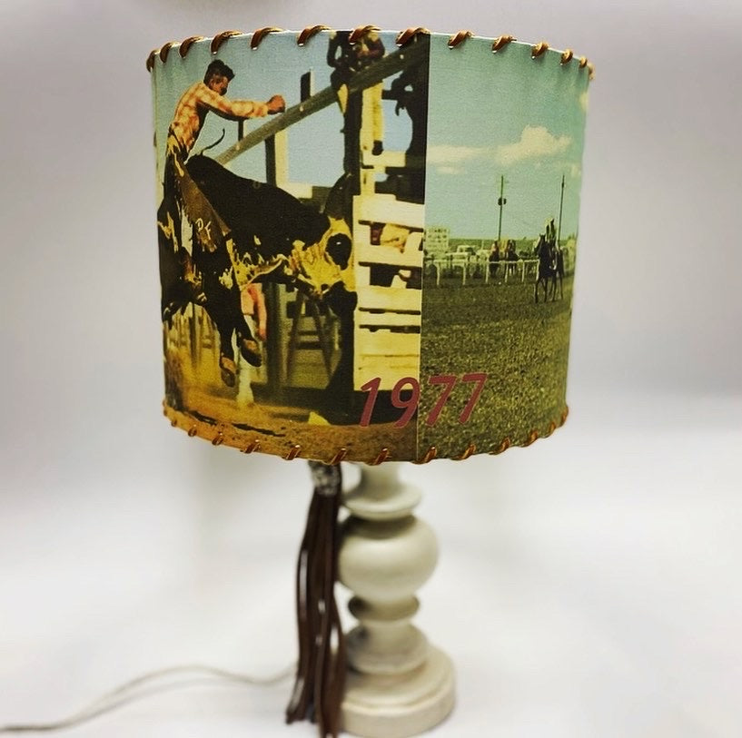 Vintage Bull Rider Lampshade