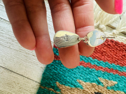 Navajo Carico Lake Turquoise & Sterling Silver Dangle Earrings