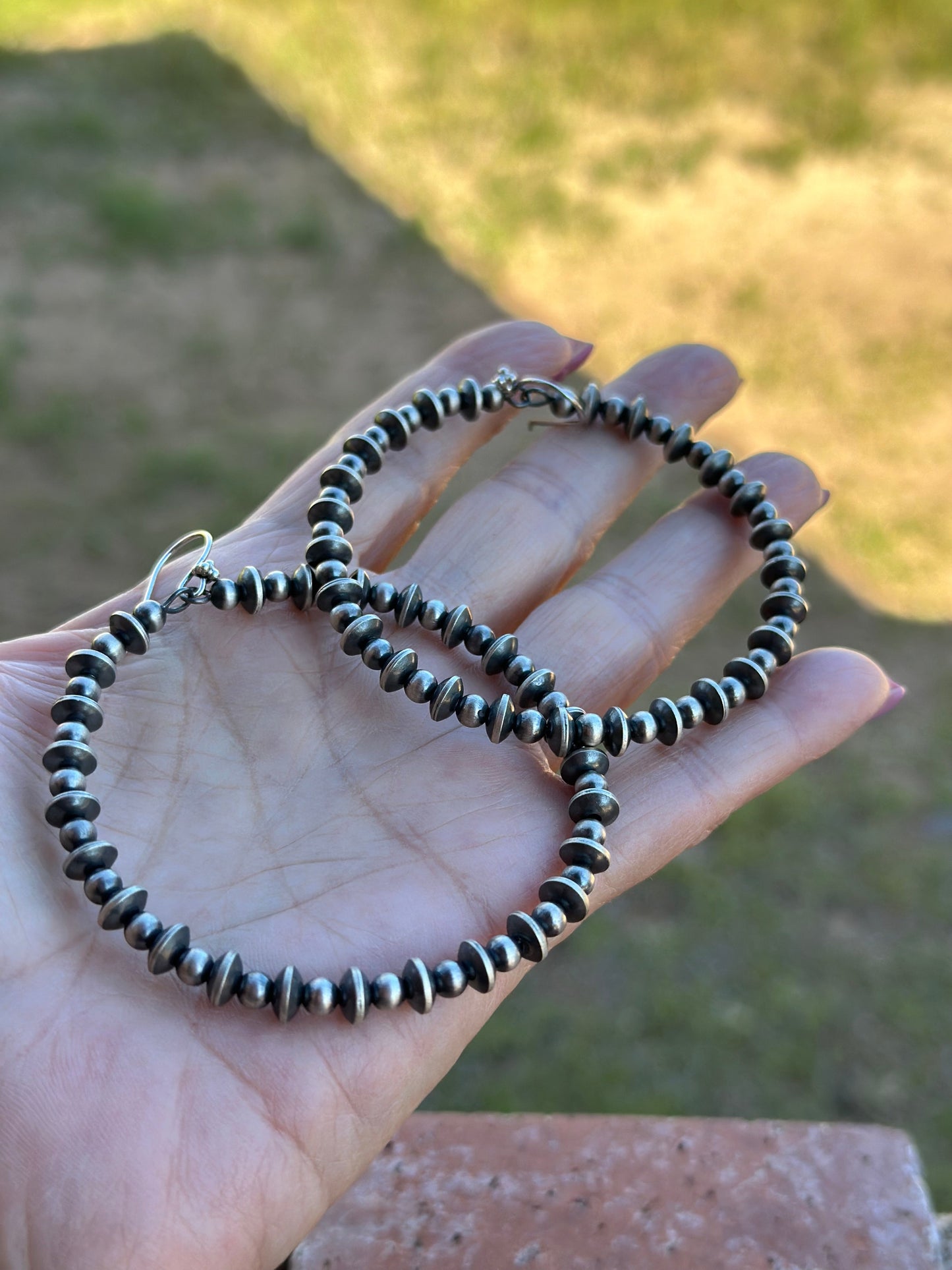 Handmade Sterling Silver Pearl Hoop Earrings