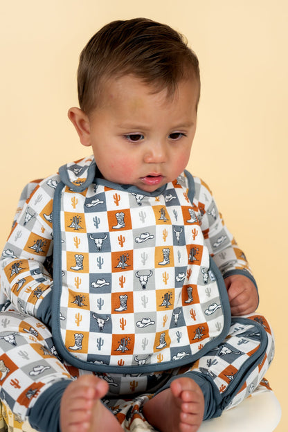 WILD WEST CHECKERS DREAM BABY BIB