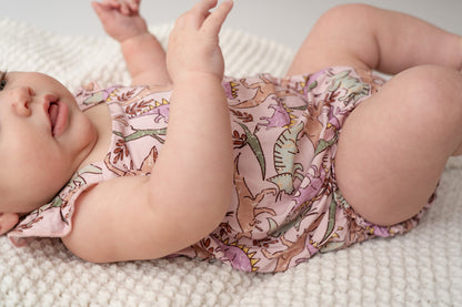 Pink Dino Bubble Romper