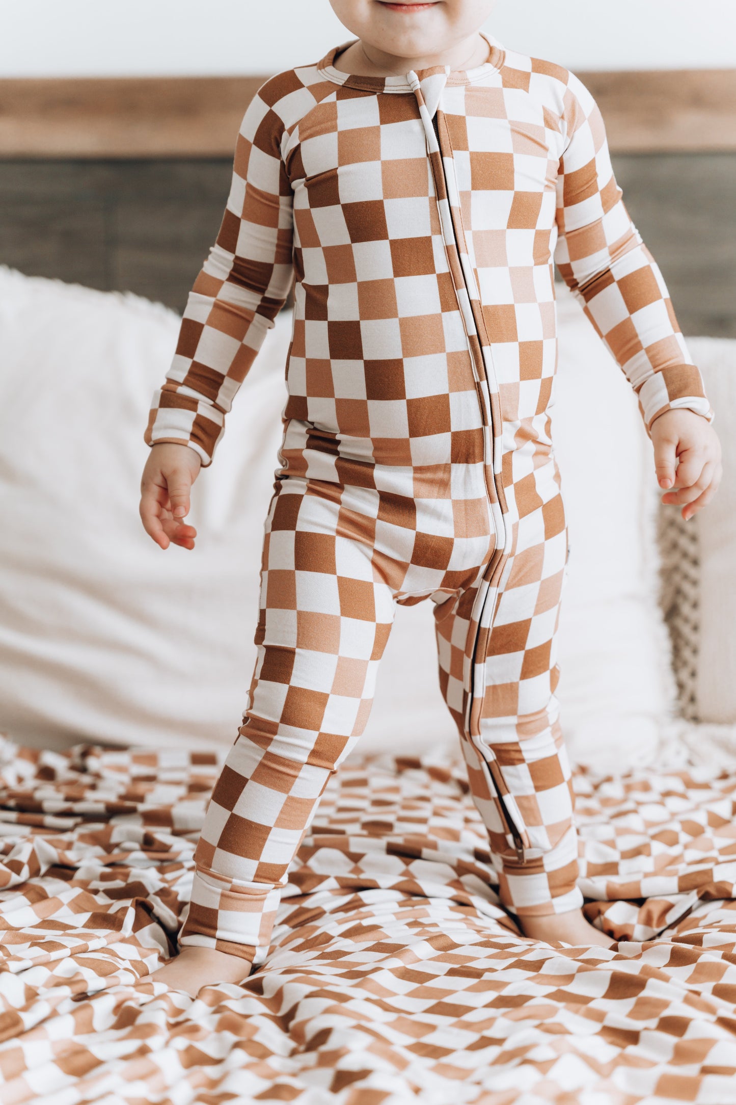 CHESTNUT CHECKERS DREAM ROMPER