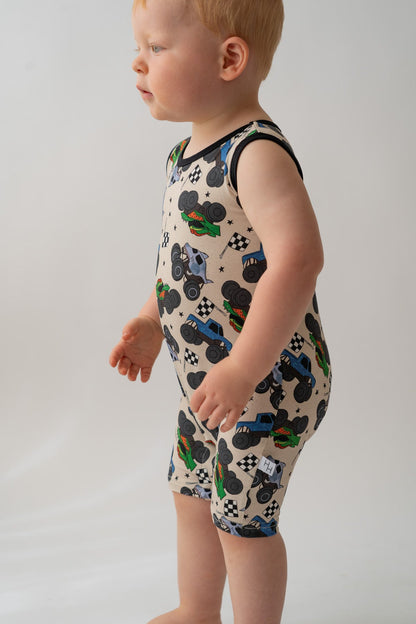 Monster Truck Shorty Tank Romper