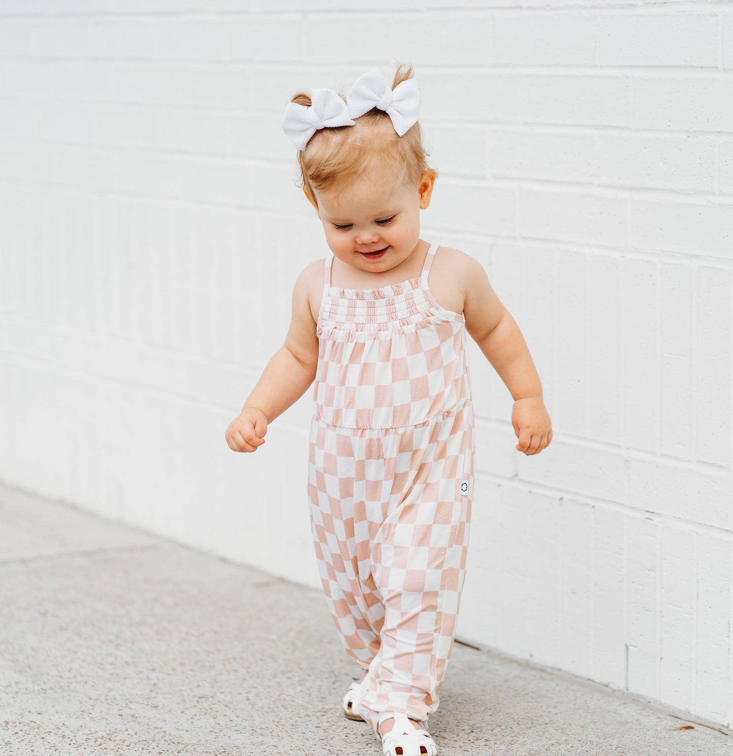 SANDY CHECKERS DREAM SMOCKED JUMPSUIT