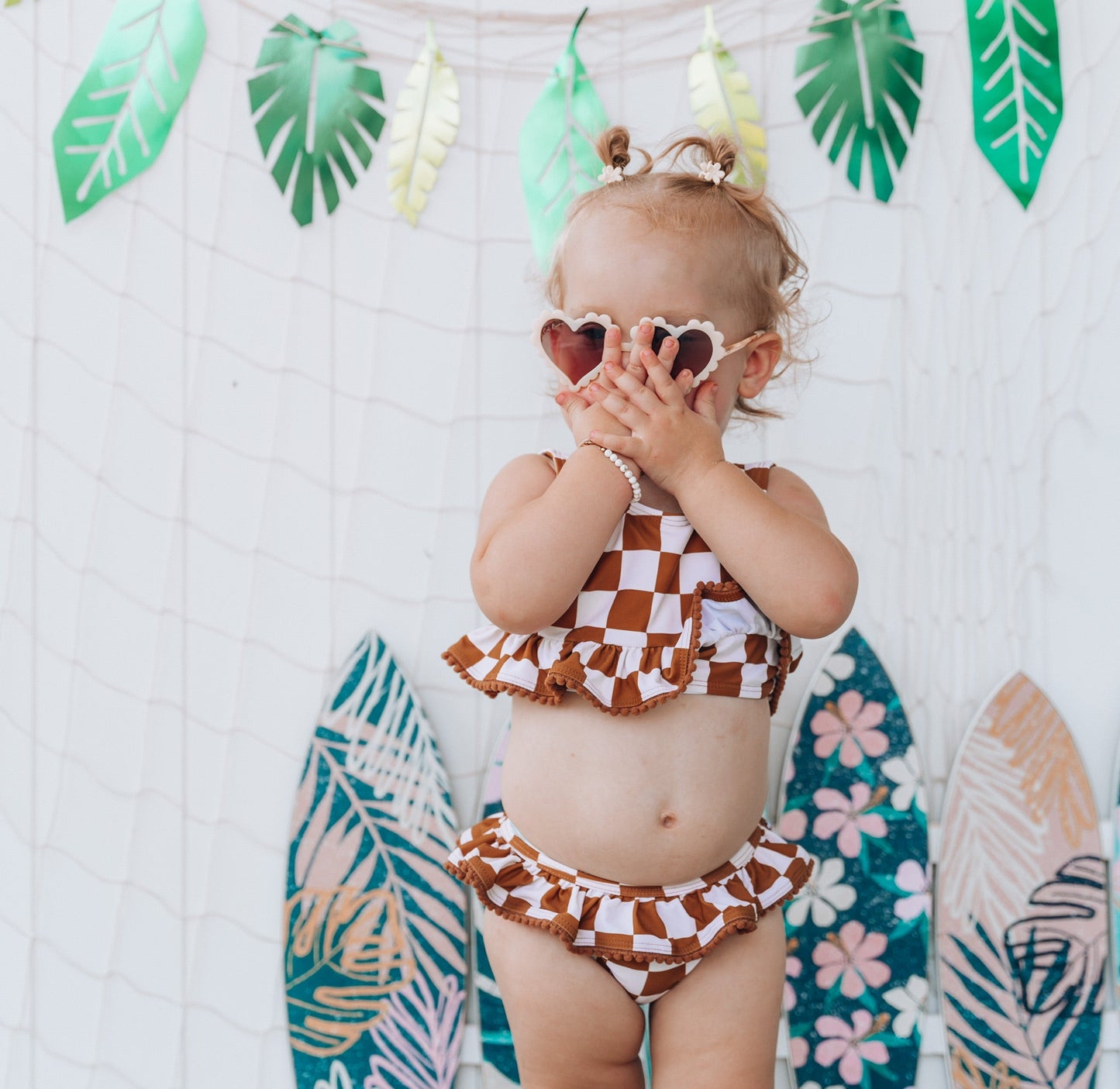 COPPER CHECKERS DREAM TANKINI TWO PIECE SWIM SUIT