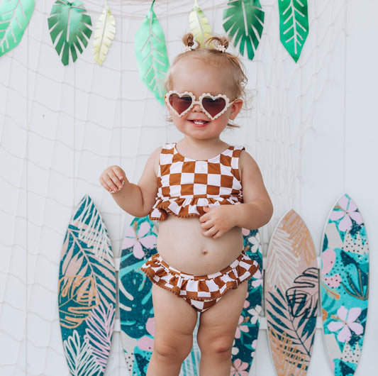 COPPER CHECKERS DREAM TANKINI TWO PIECE SWIM SUIT