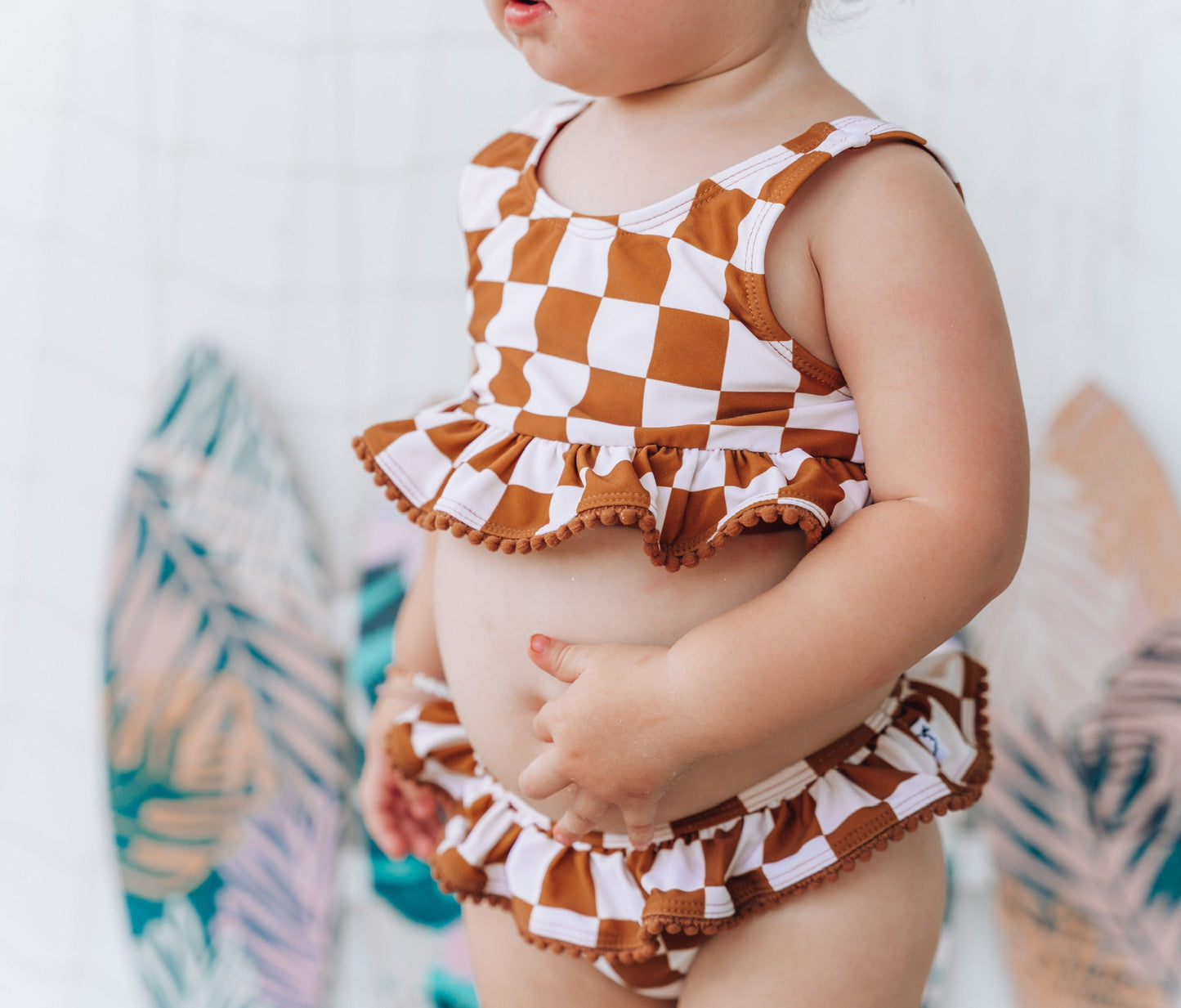 COPPER CHECKERS DREAM TANKINI TWO PIECE SWIM SUIT