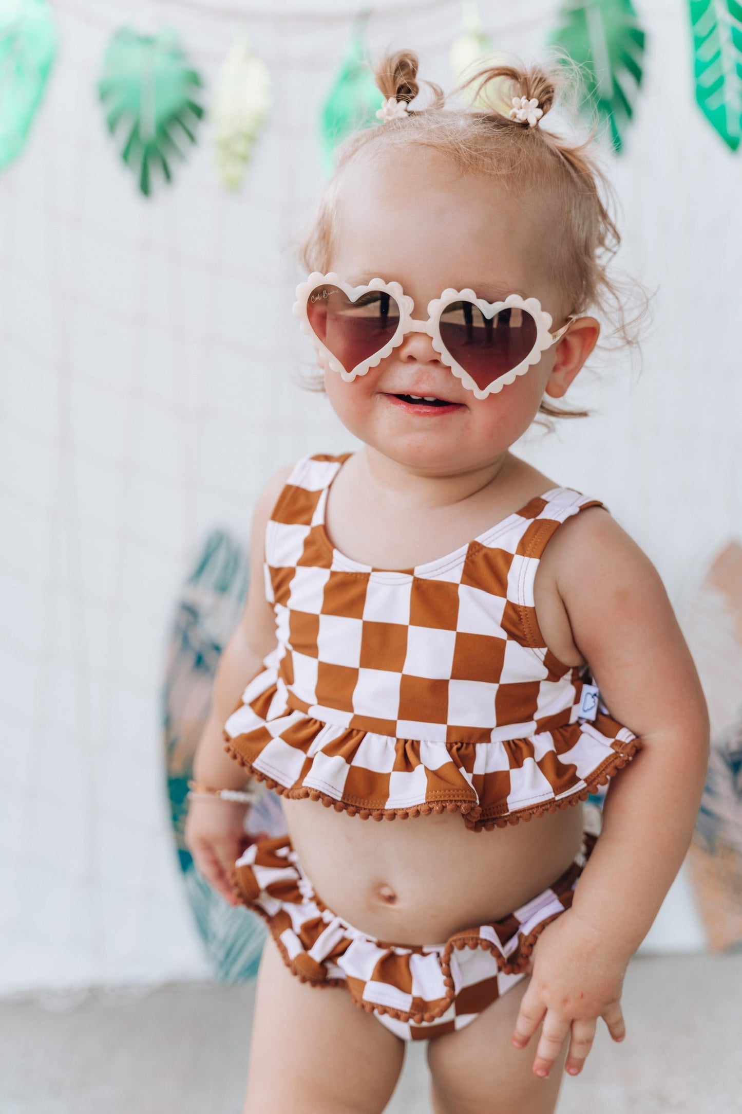 COPPER CHECKERS DREAM TANKINI TWO PIECE SWIM SUIT