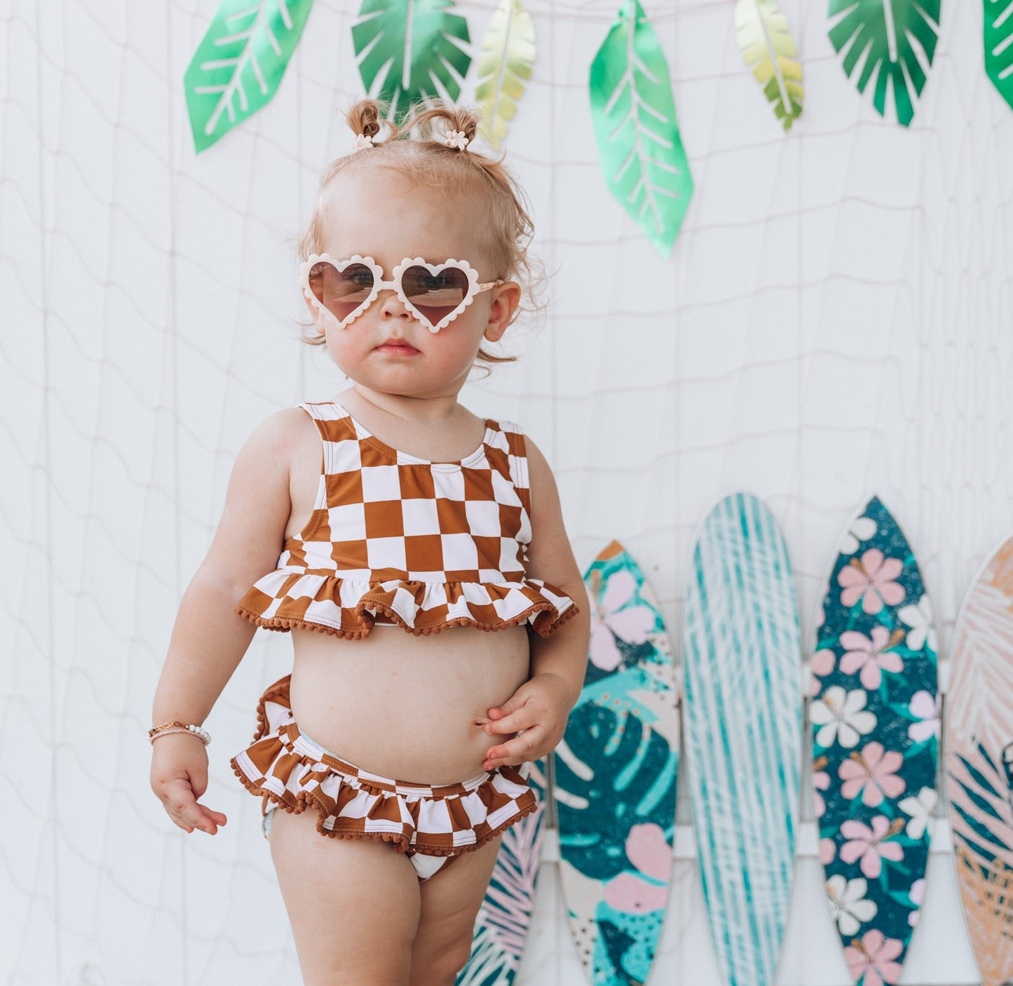 COPPER CHECKERS DREAM TANKINI TWO PIECE SWIM SUIT