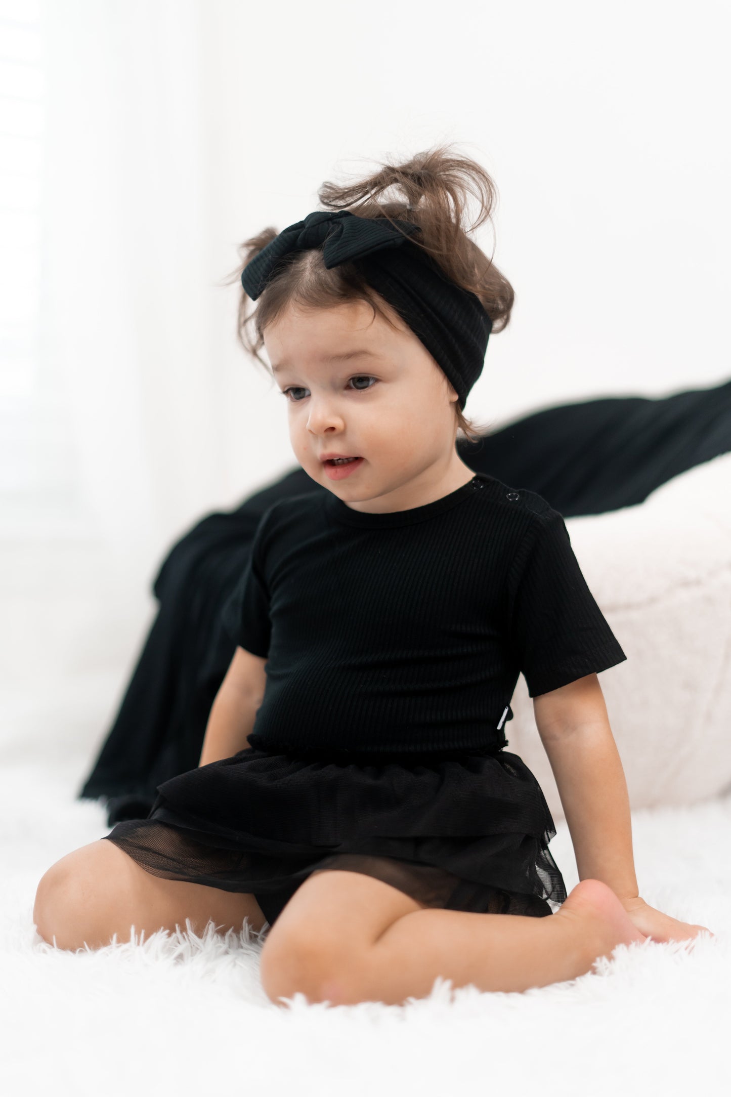 BLACK RIB DREAM TUTU BODYSUIT DRESS