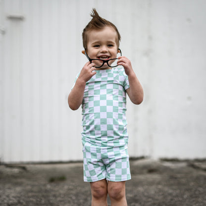 MINT CHECKERS DREAM SHORT SET