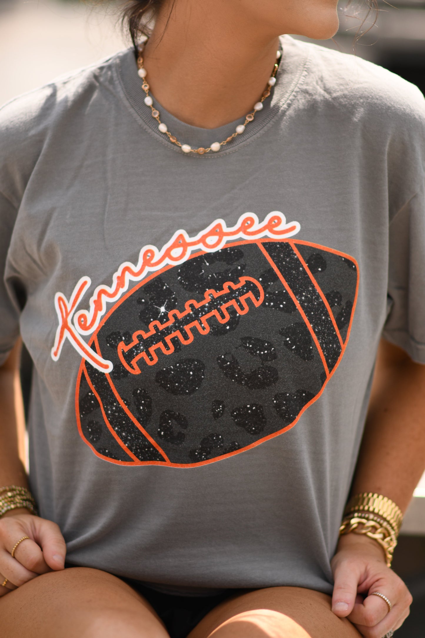Tennessee Faux Leopard Football Tee