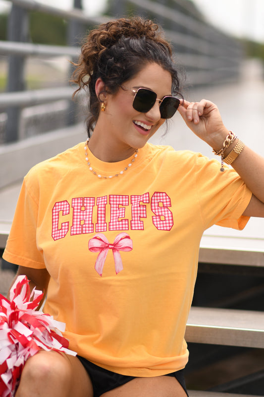 Chiefs Gingham Bow Tee