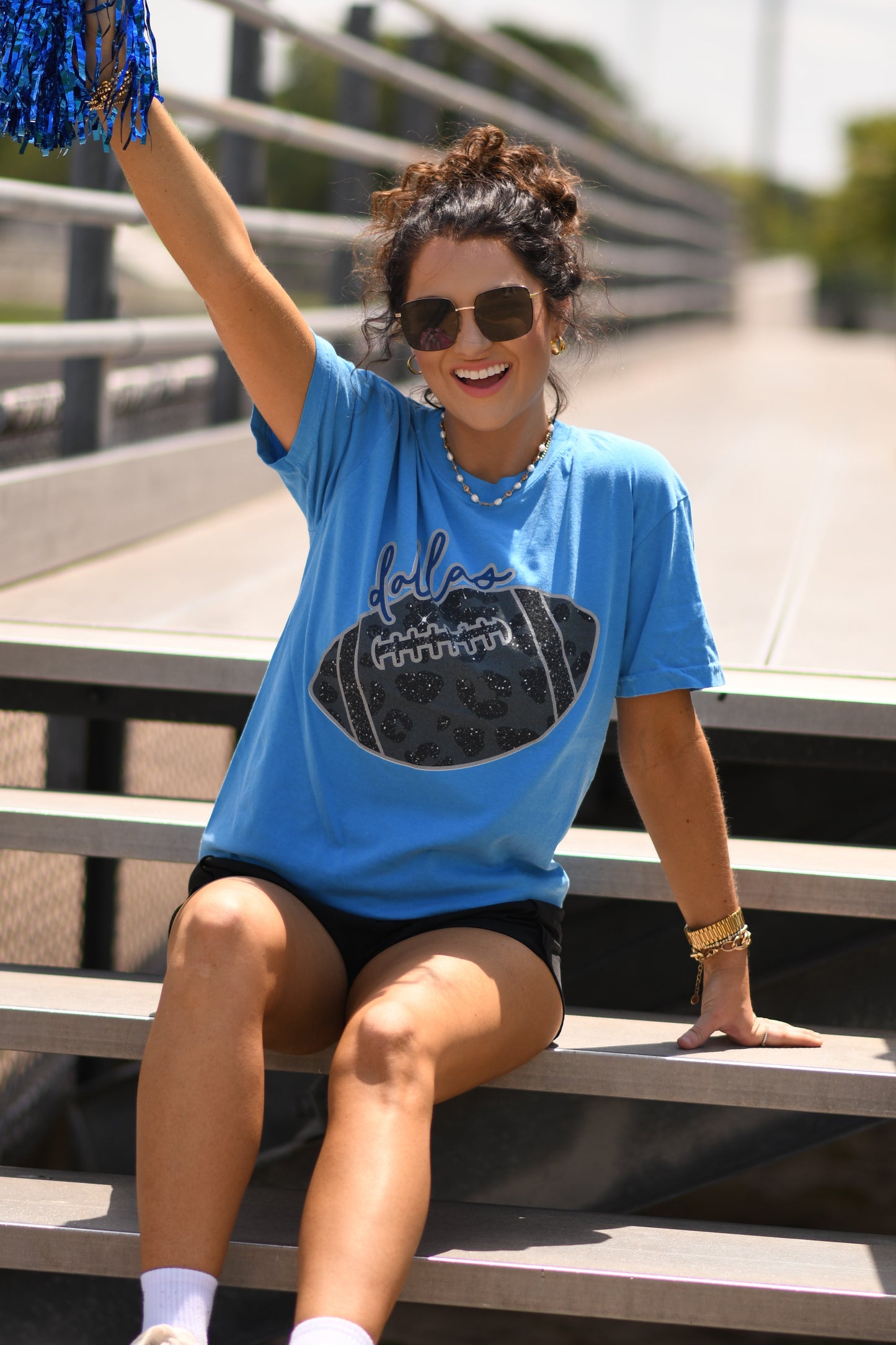 Dallas Faux Glitter Football Tee