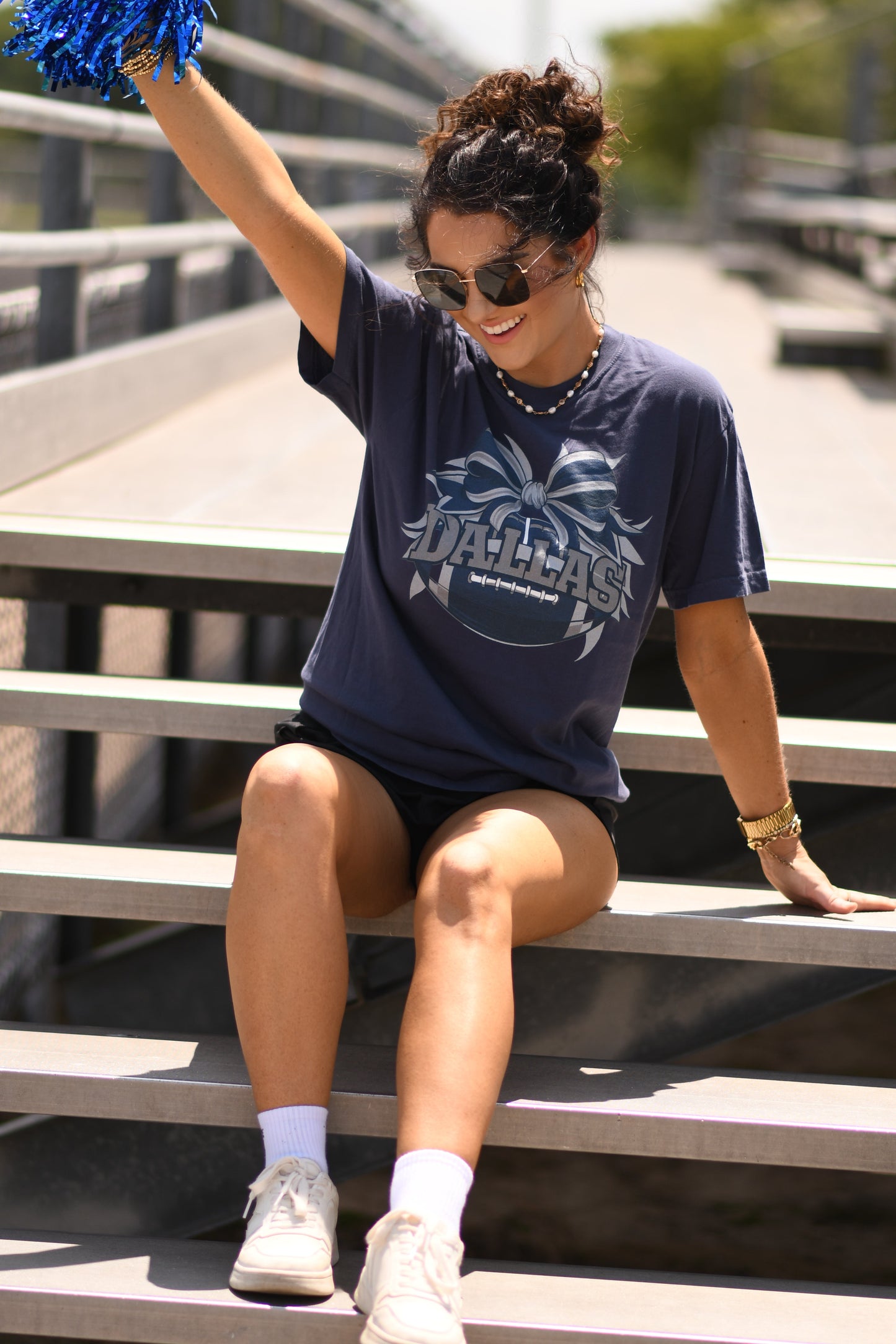 Dallas Football Bow Tee