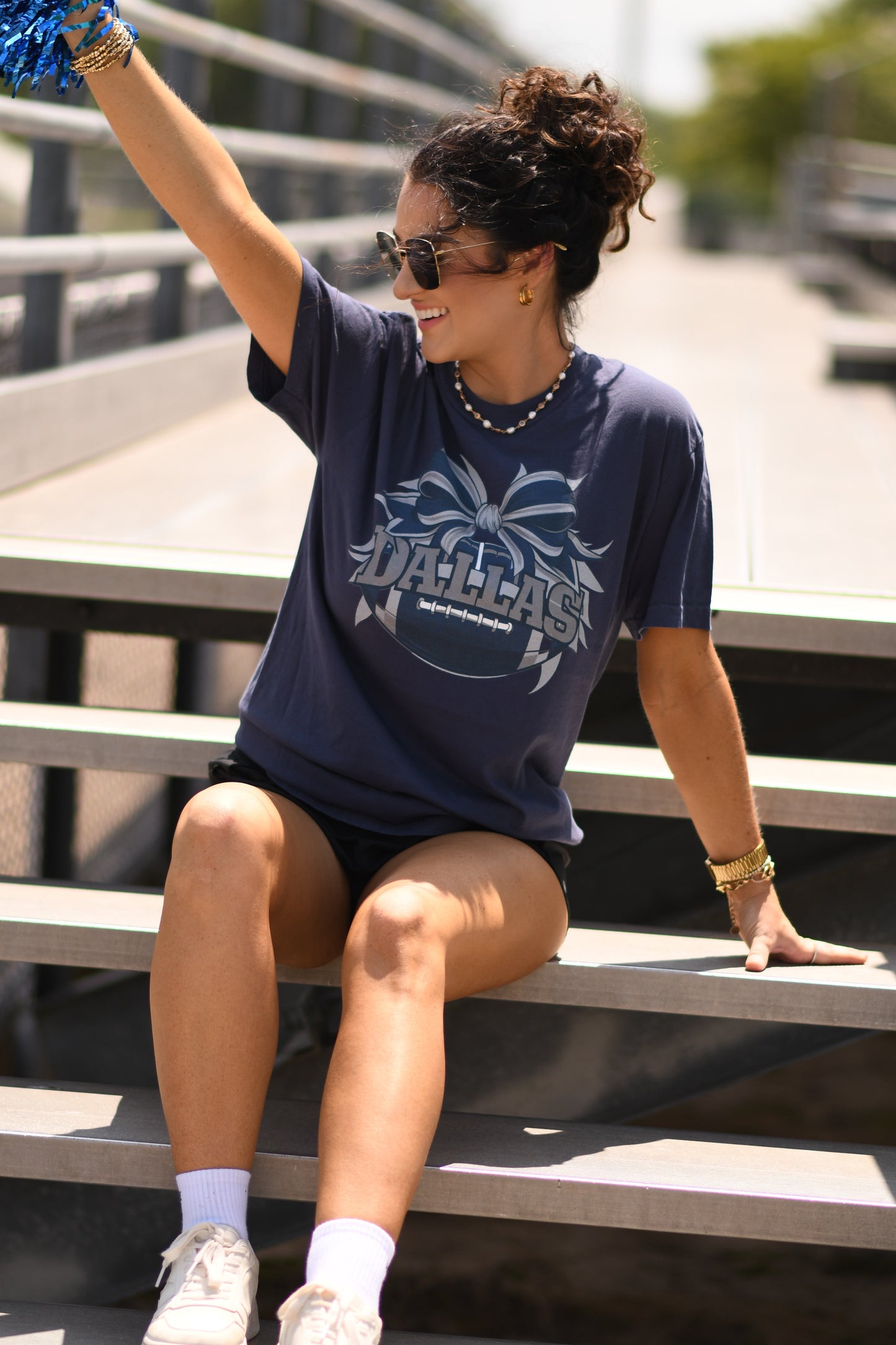 Dallas Football Bow Tee