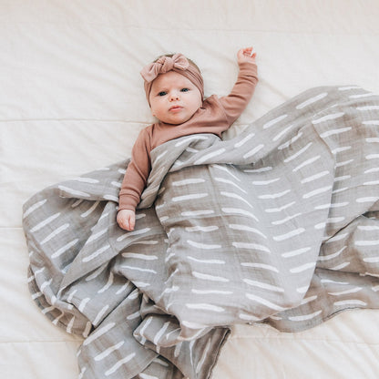 Grey Dash Muslin Quilt